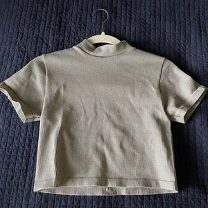 Ribbed Stretchy Grey Crop Top